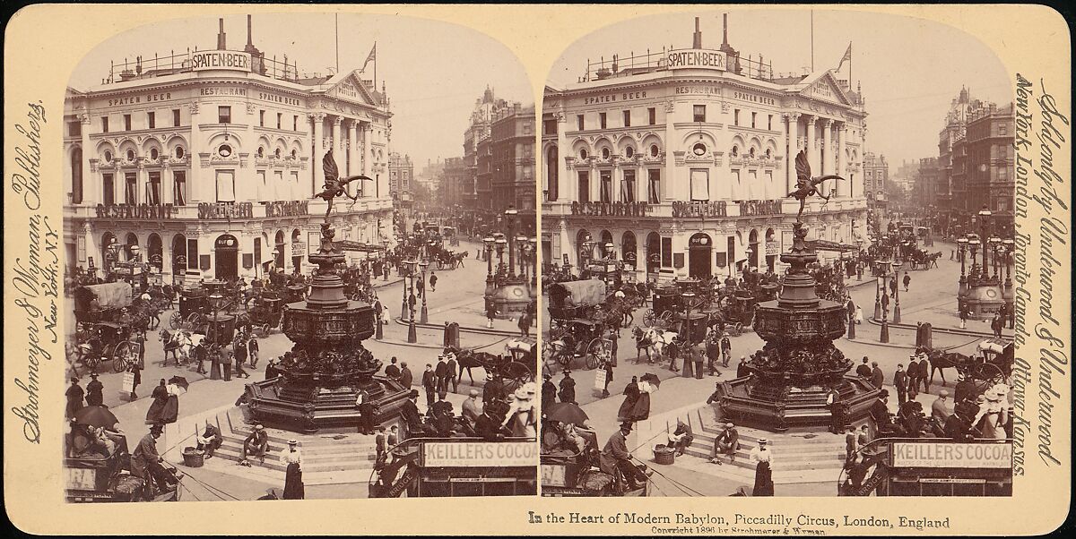 In the Heart of Modern Babylon, Piccadilly Circus, London, England, Strohmeyer &amp; Wyman (American), Albumen silver prints 