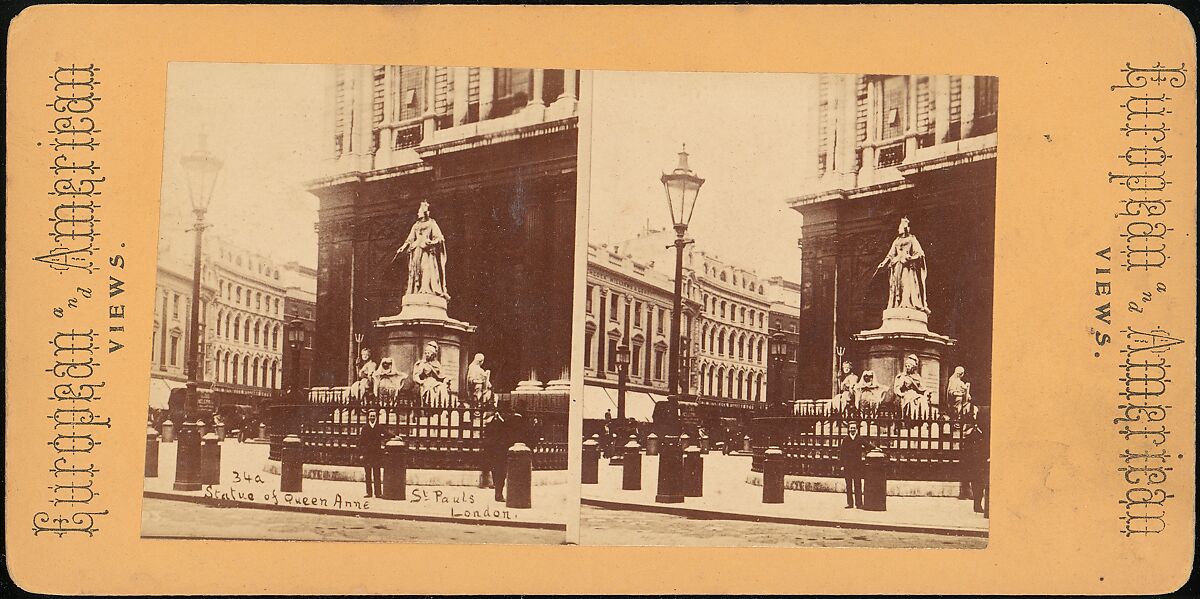 Statue of Queen Anne, St. Paul's, London, European and American Views, Albumen silver prints 