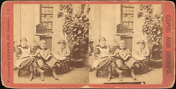 [Group of 55 Stereograph Views of Groups of Children], Comic Series, Albumen silver prints