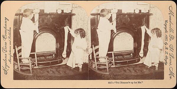 [Group of 6 Stereograph Views of Christmas Scenes], Hegger (American), Albumen silver prints