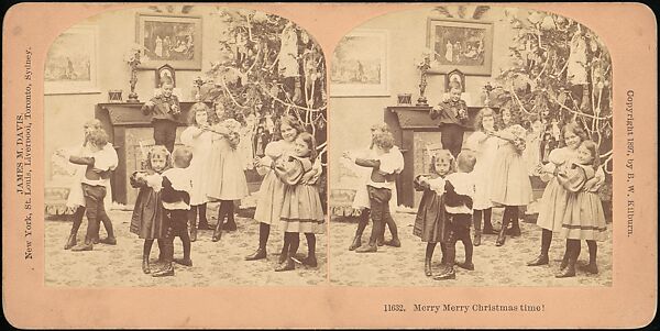 [Group of 6 Stereograph Views of Christmas Scenes], Hegger (American), Albumen silver prints