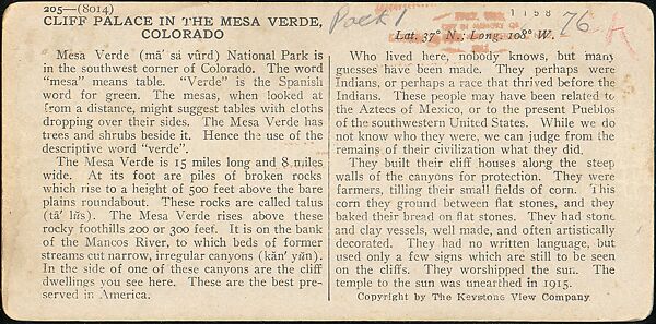 [Group of 30 Stereograph Views of Colorado and Arizona, United States of America], Keystone View Company, Albumen silver prints