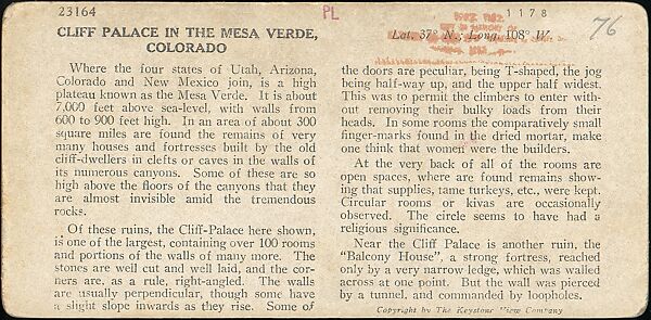[Group of 30 Stereograph Views of Colorado and Arizona, United States of America], Keystone View Company, Albumen silver prints