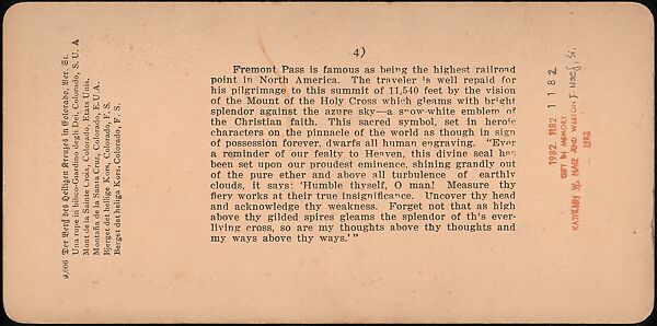 [Group of 30 Stereograph Views of Colorado and Arizona, United States of America], Keystone View Company, Albumen silver prints