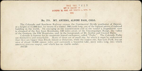 [Group of 37 Stereograph Views of the Garden of the Gods and Other Colorado Scenery, United States of America], H. C. White Company (American), Albumen silver prints