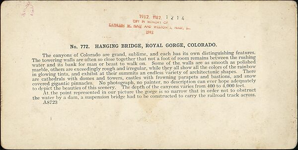 [Group of 37 Stereograph Views of the Garden of the Gods and Other Colorado Scenery, United States of America], H. C. White Company (American), Albumen silver prints