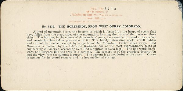 [Group of 37 Stereograph Views of the Garden of the Gods and Other Colorado Scenery, United States of America], H. C. White Company (American), Albumen silver prints