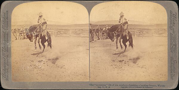 [Group of 11 Stereograph Views of Cowboys], European and American Views, Albumen silver prints