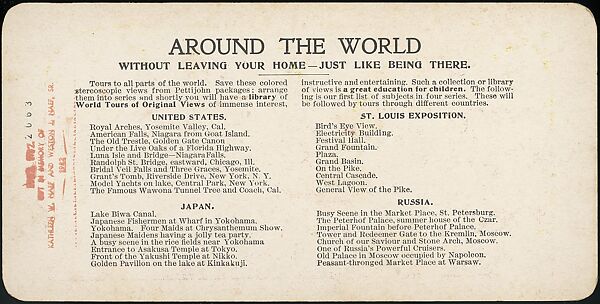 [Group of 47 Stereograph Views of the 1904 St. Louis World's Fair and Louisiana Purchase Exposition], C. H. Graves (American), Albumen silver prints