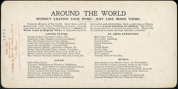 [Group of 47 Stereograph Views of the 1904 St. Louis World's Fair and Louisiana Purchase Exposition], C. H. Graves (American), Albumen silver prints