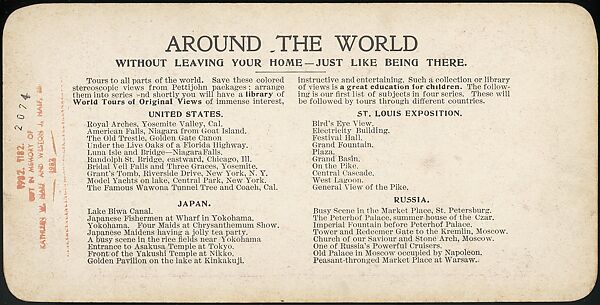 [Group of 47 Stereograph Views of the 1904 St. Louis World's Fair and Louisiana Purchase Exposition], C. H. Graves (American), Albumen silver prints