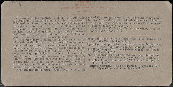 [Group of 47 Stereograph Views of the 1904 St. Louis World's Fair and Louisiana Purchase Exposition], C. H. Graves (American), Albumen silver prints