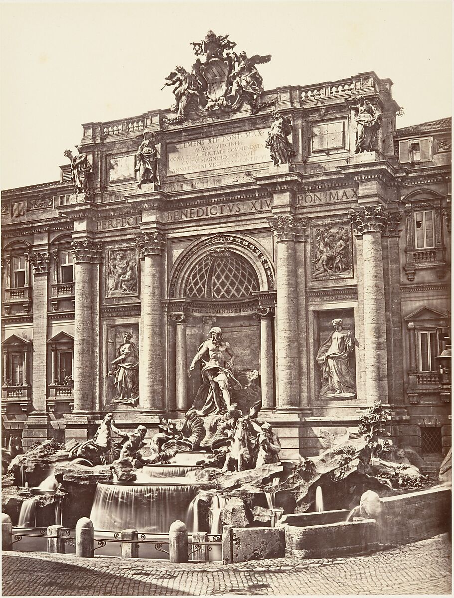 Fontana di Trevi, Eugène Constant (French, active Italy, 1848–55), Albumen print from glass negative 