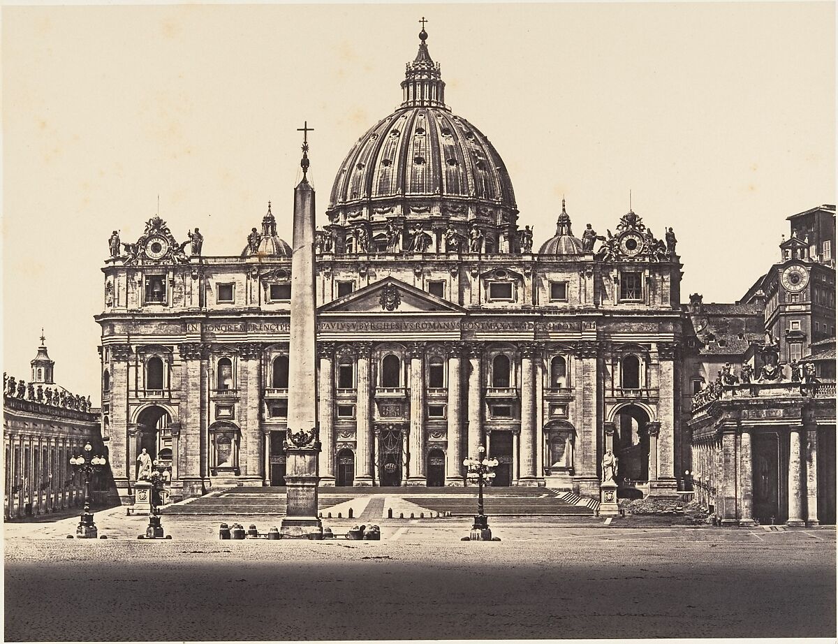 S. Pietro in Vaticano, Eugène Constant (French, active Italy, 1848–55), Albumen print from glass negative 