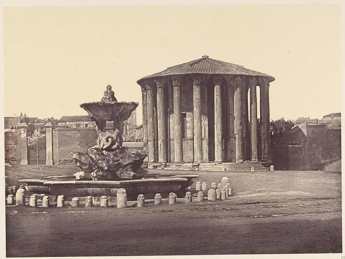 Tempio di Vesta, Eugène Constant (French, active Italy, 1848–55), Albumen print from glass negative 