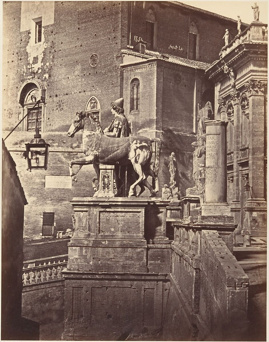 Uno dei Colossi di Campedoglio, Eugène Constant (French, active Italy, 1848–55), Albumen print from glass negative 