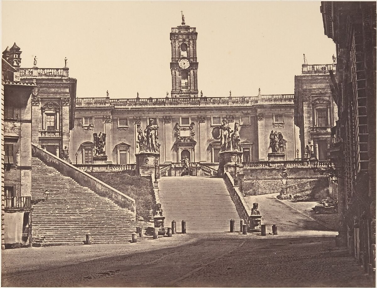 Campedoglio, Eugène Constant (French, active Italy, 1848–55), Albumen print from glass negative 