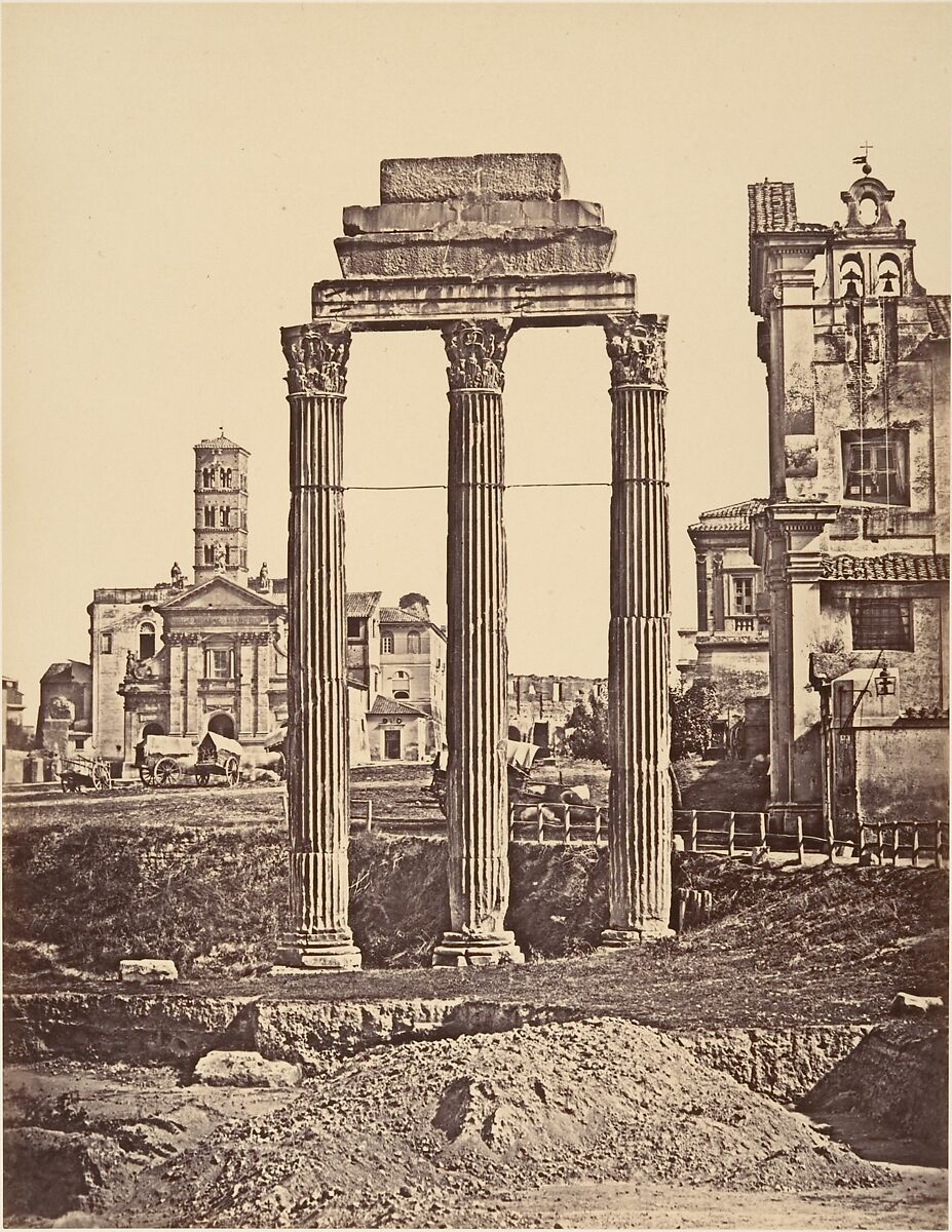 Rovine del Foro, Eugène Constant (French, active Italy, 1848–55), Albumen print from glass negative 