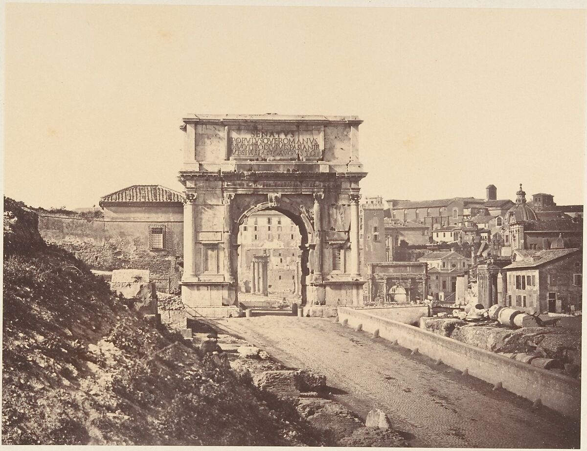 Arco di Tito, Eugène Constant (French, active Italy, 1848–55), Album print from glass negative 