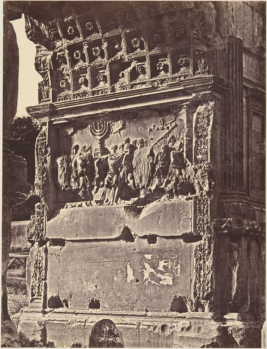 Bassorilievo dell'arco di Tito, Eugène Constant (French, active Italy, 1848–55), Albumen print from glass negative 