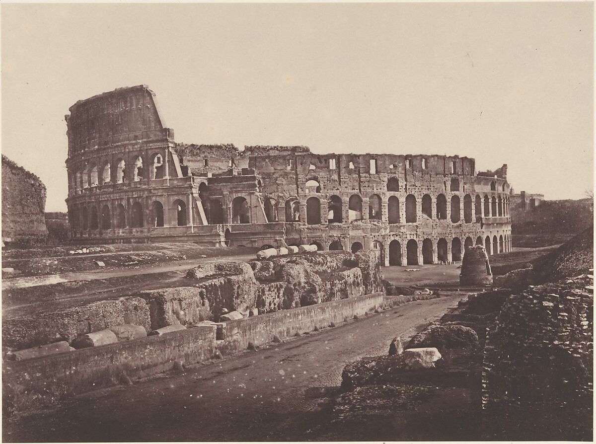 Colosseo (Anfiteatro di Flavio), Eugène Constant (French, active Italy, 1848–55), Salted paper print from glass negative 