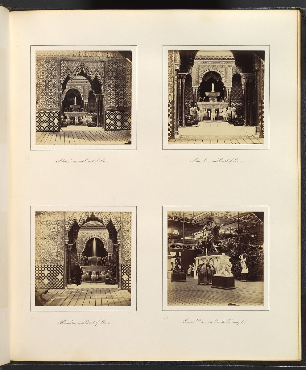 [Alhambra and Court of Lions; View in South Transept], Attributed to Philip Henry Delamotte (British, 1821–1889), Albumen silver print from glass negative 
