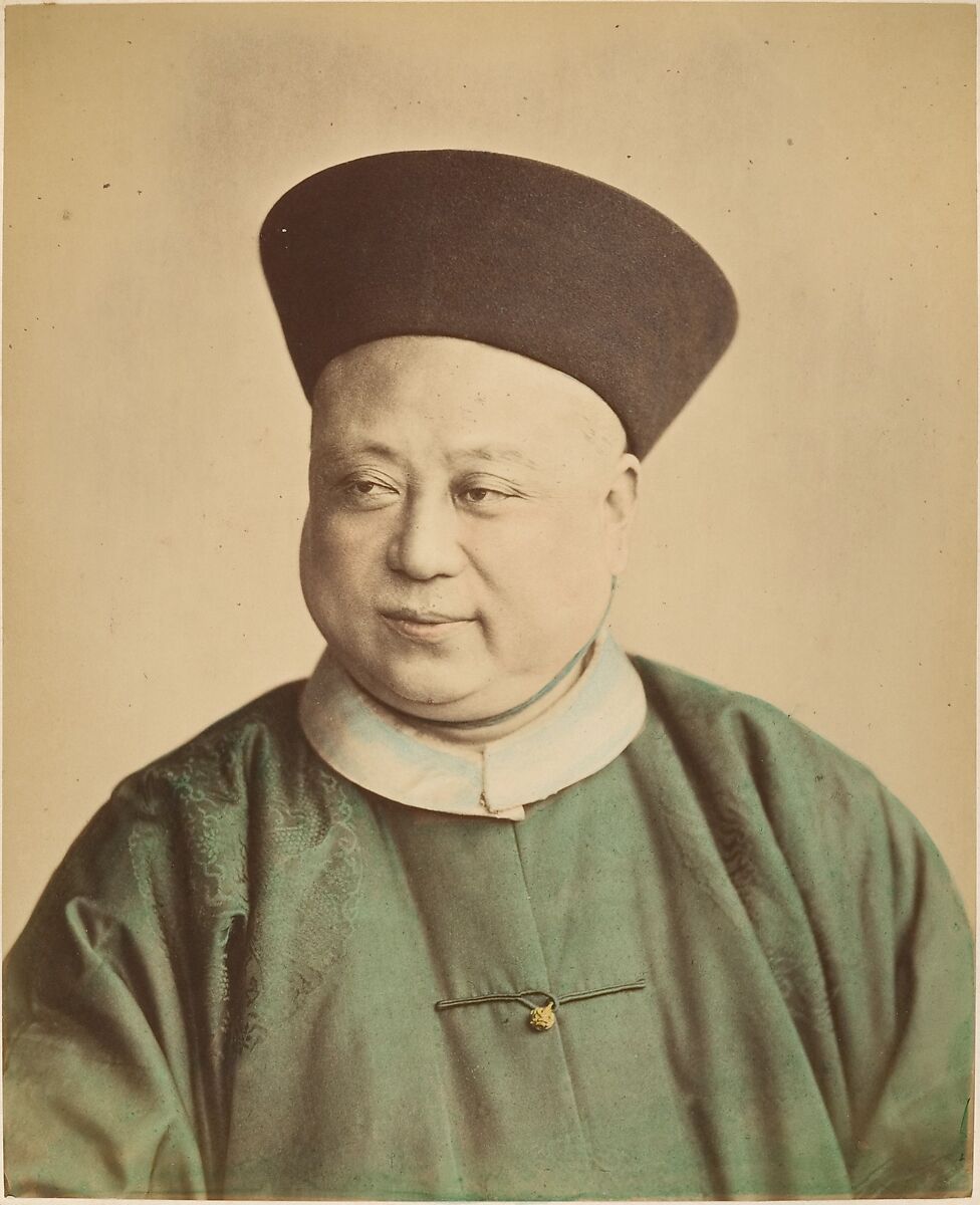 [Chinese Gentleman], Raimund von Stillfried (Austrian, 1839–1911), Albumen silver print from glass negative with applied color 