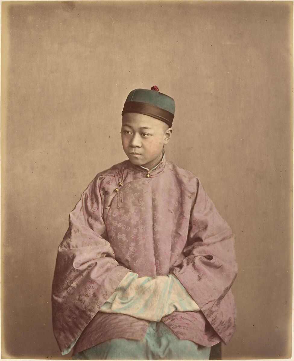 [Young Chinese Gentleman], Raimund von Stillfried (Austrian, 1839–1911), Albumen silver print from glass negative with applied color 