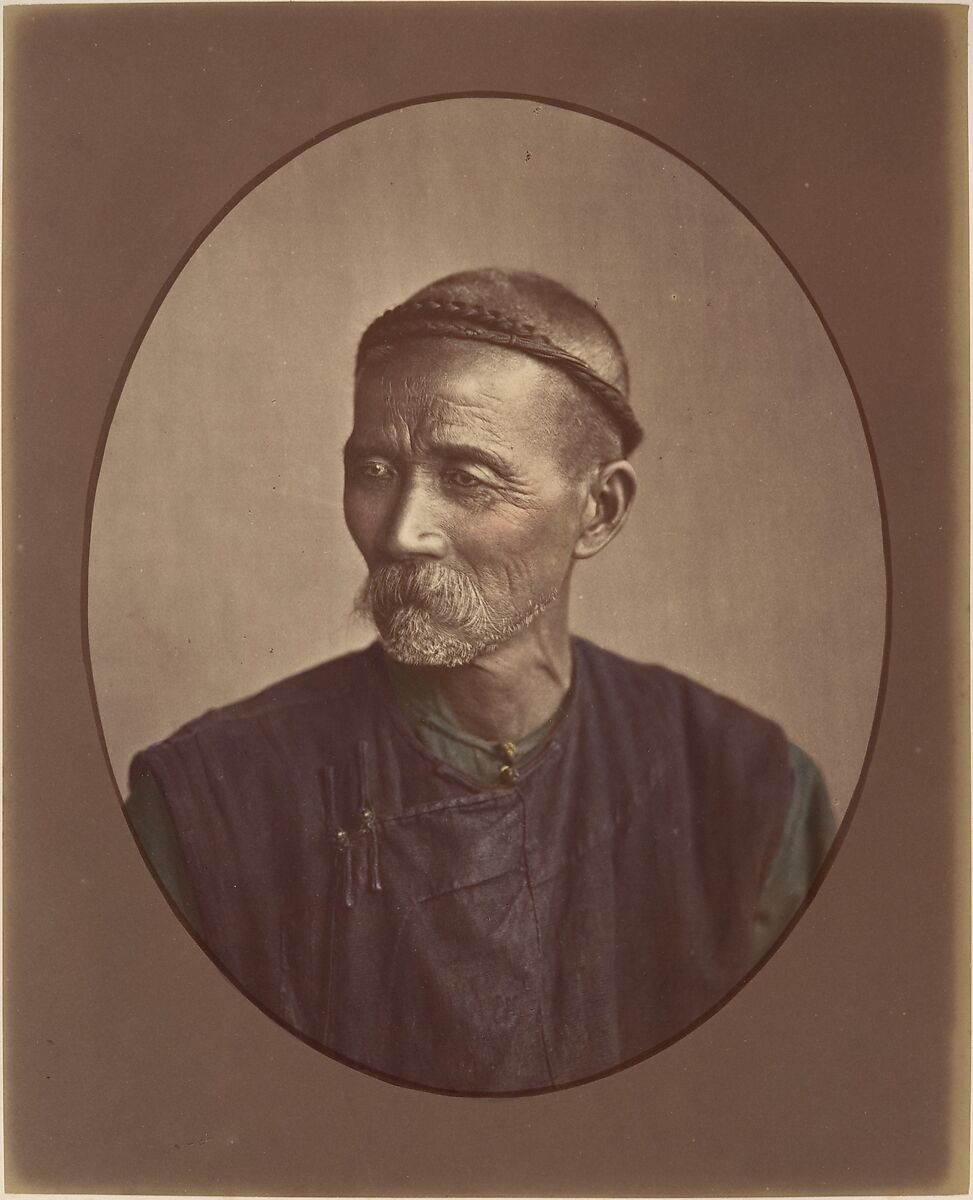 Vieux Chinoise de Canton, Raimund von Stillfried (Austrian, 1839–1911), Albumen silver print from glass negative with applied color 