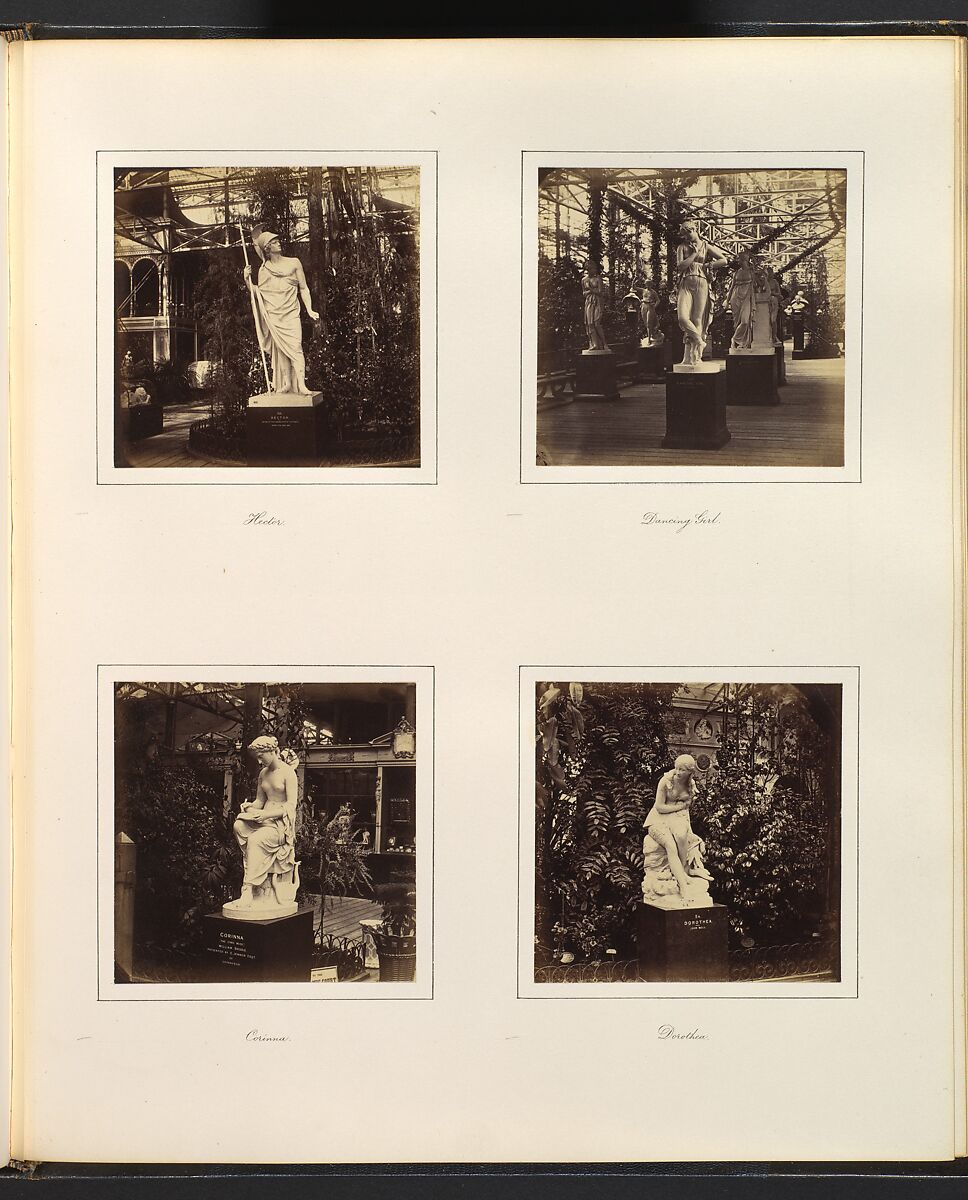 [Sculptures of Hector, a Dancing Girl, Corinna, and Dorothea], Attributed to Philip Henry Delamotte (British, 1821–1889), Albumen silver print from glass negative 