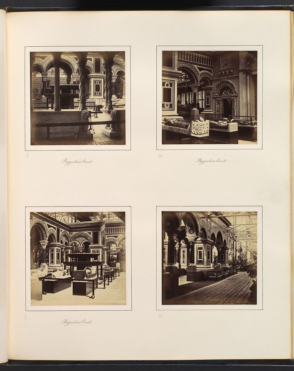 [Views of Byzantine Court with Royal Effigies], Attributed to Philip Henry Delamotte (British, 1821–1889), Albumen silver print from glass negative 