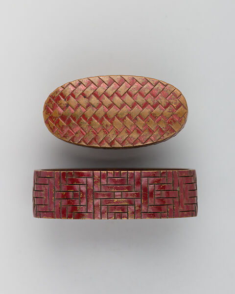 Sword-Hilt Collar and Pommel (Fuchigashira), Copper, Japanese 