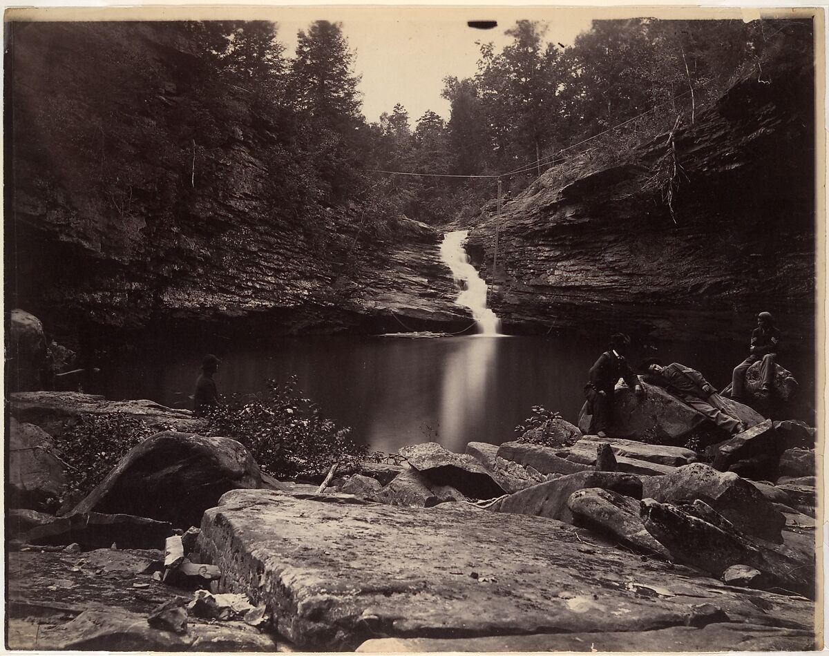 [Lula Lake and Upper Falls on Rock Creek, near Lookout Mountain, Georgia], Isaac H. Bonsall (American, 1833–1909), Albumen silver print from glass negative 