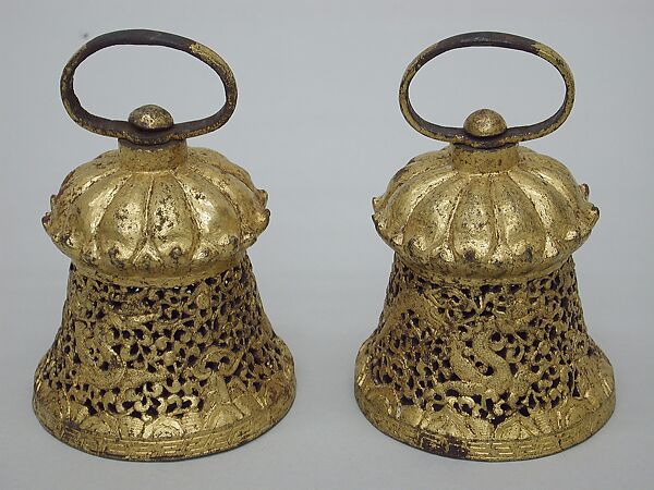 Tassel Sockets, Iron, gold, Tibetan 