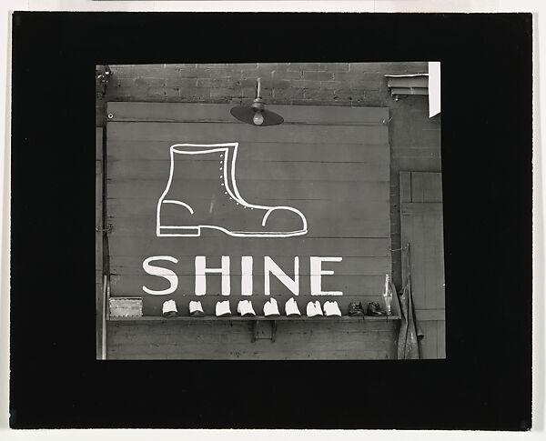 [Shoeshine Stand Detail in Southern Town], Walker Evans (American, St. Louis, Missouri 1903–1975 New Haven, Connecticut), Gelatin silver print 