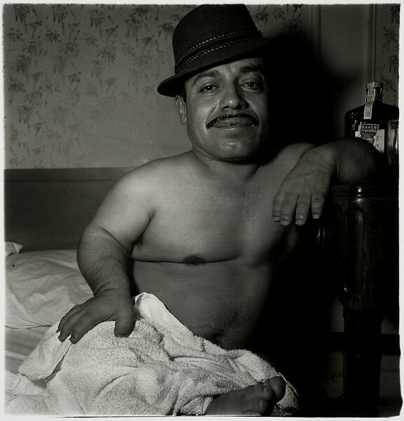 Mexican dwarf in his hotel room in N.Y.C., Diane Arbus (American, New York 1923–1971 New York), Gelatin silver print 