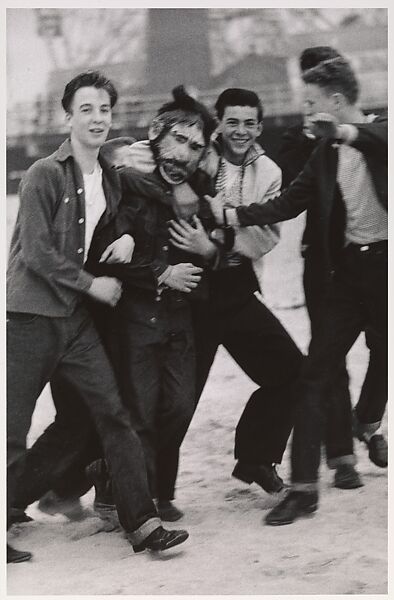 Masked boy with friends, Coney Island, N.Y., Diane Arbus (American, New York 1923–1971 New York), Gelatin silver print 