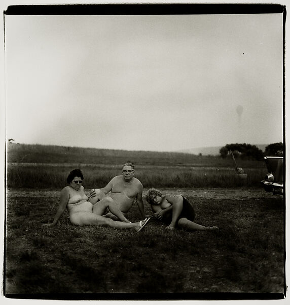 A family one evening in a nudist camp, Pa., Diane Arbus (American, New York 1923–1971 New York), Gelatin silver print 