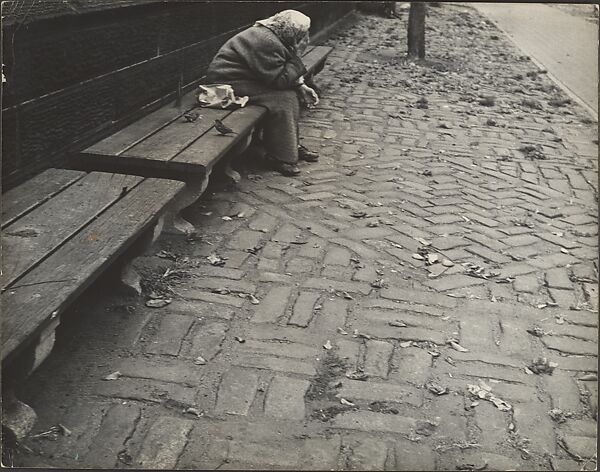 [Elderly Woman Seated on Bench, Central Park, New York City], Leon Levinstein (American, Buckhannon, West Virginia 1910–1988 New York), Gelatin silver print 