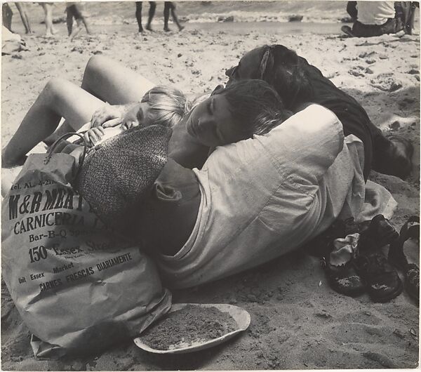 [Beach Scene: Family Napping In Shade, Coney Island, New York], Leon Levinstein (American, Buckhannon, West Virginia 1910–1988 New York), Gelatin silver print 