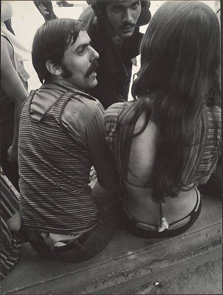 [Street Scene: Two Mustachioed Men Conversing with a Woman, New York City], Leon Levinstein (American, Buckhannon, West Virginia 1910–1988 New York), Gelatin silver print 