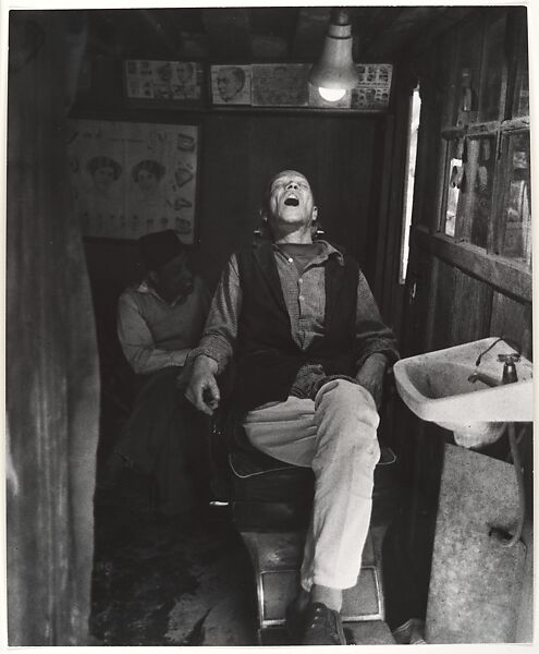 [Man with Mouth Open, Sitting in Dentist's Chair, India], Leon Levinstein (American, Buckhannon, West Virginia 1910–1988 New York), Gelatin silver print 