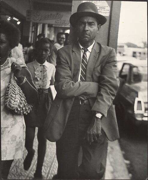 [Man in Sport Coat, Striped Tie, and Fedora, on Sidewalk, New York?], Leon Levinstein (American, Buckhannon, West Virginia 1910–1988 New York), Gelatin silver print 