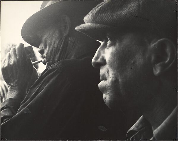 [Two Men, One Lighting a Cigarette, Massachusetts], Leon Levinstein (American, Buckhannon, West Virginia 1910–1988 New York), Gelatin silver print 