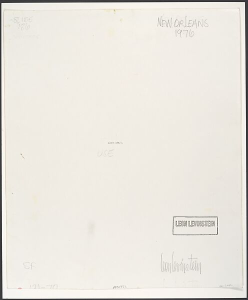 New Orleans, Leon Levinstein (American, Buckhannon, West Virginia 1910–1988 New York), Gelatin silver print