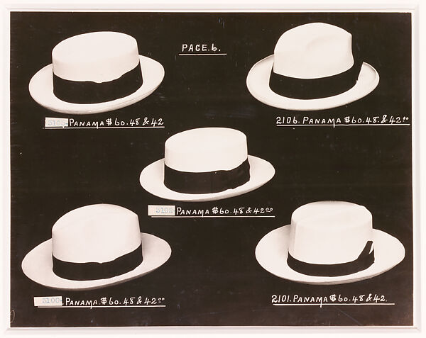 [Panama Hats, from a Sloan-Force Co. Catalogue], F. D. Hampson  American, Gelatin silver print