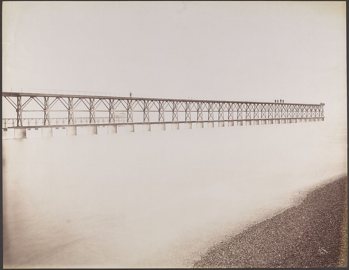 Tubular Jetty, Mouth of the Adour, Port of Bayonne, Louis Lafon (French, active 1870s–90s), Albumen silver print from glass negative 