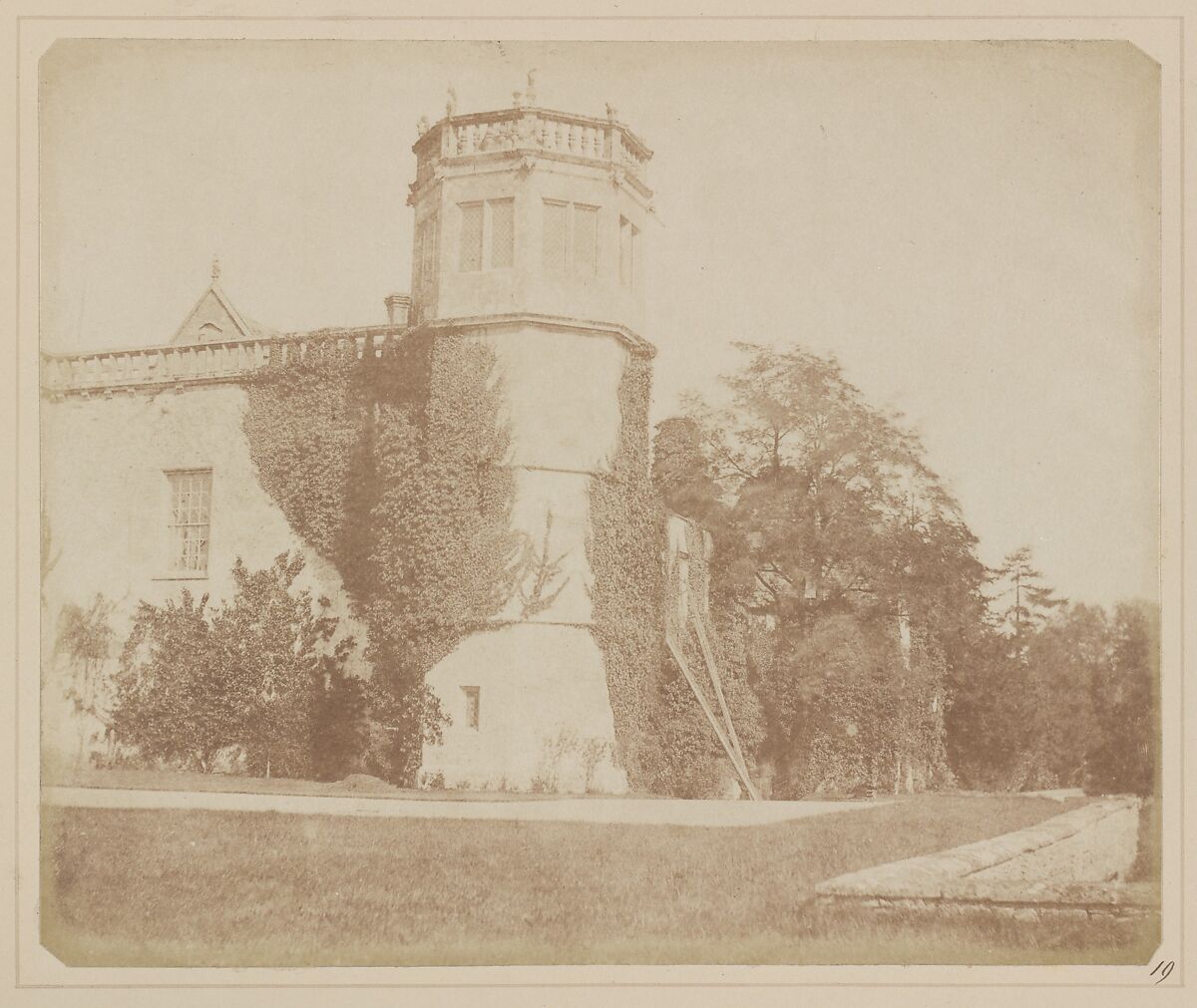 The Tower of Lacock Abbey, William Henry Fox Talbot (British, Dorset 1800–1877 Lacock), Salted paper print from paper negative 