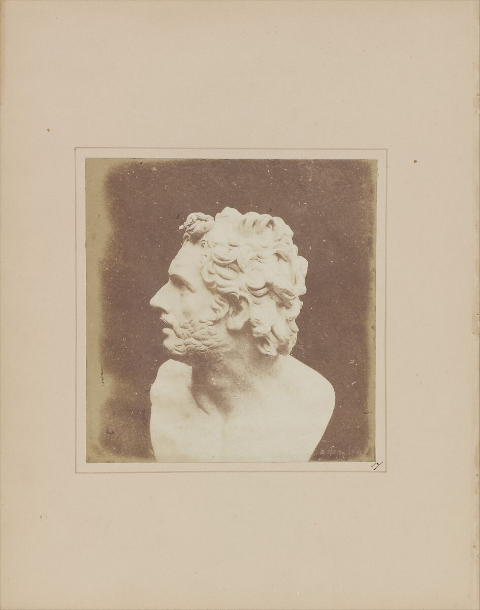 Bust of Patroclus, William Henry Fox Talbot (British, Dorset 1800–1877 Lacock), Salted paper print from paper negative 