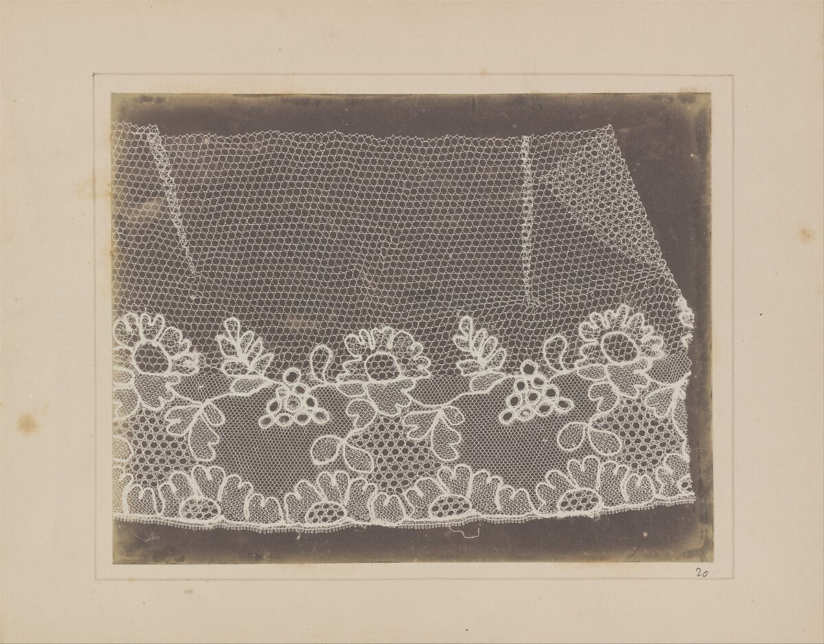 Lace, William Henry Fox Talbot (British, Dorset 1800–1877 Lacock), Salted paper print from paper negative 
